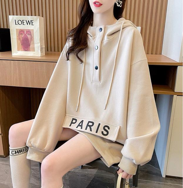 パーカー トレーナー 英字ロゴ ベージュ系 大きいサイズ < 女性ファッション パーカー トレーナー 英字ロゴ ベージュ系 大きいサイズ < 女性ファッションの