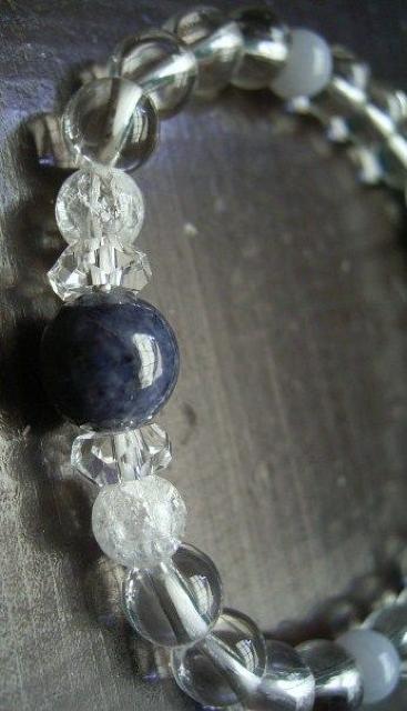 アクアマリンxブルーレースxエンジェライトブレスレット < 女性アクセサリー/時計 アクアマリンxブルーレースxエンジェライトブレスレット < 女性アクセサリー/時計の