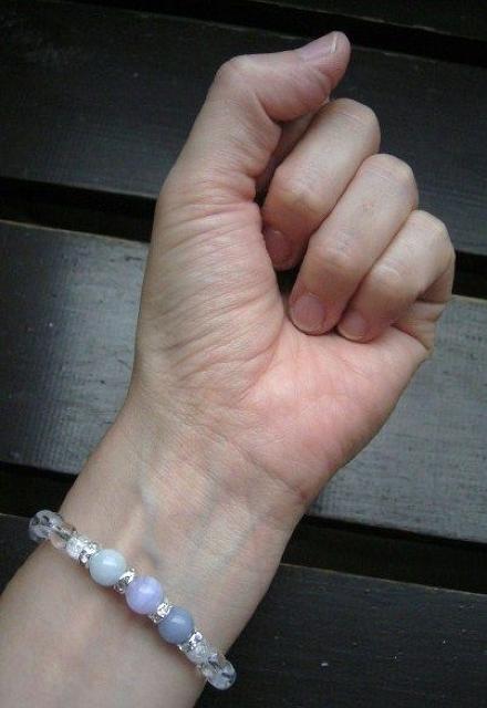 アクアマリンxブルーレースxエンジェライトブレスレット < 女性アクセサリー/時計 アクアマリンxブルーレースxエンジェライトブレスレット < 女性アクセサリー/時計の