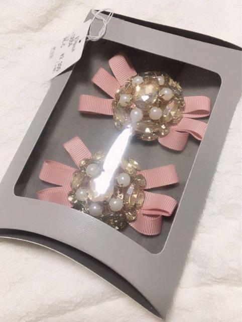 定価2,484円●リボンビジュー&パール●シューズクリップ●ピンク < ブランド  定価2,484円●リボンビジュー&パール●シューズクリップ●ピンク < ブランドの