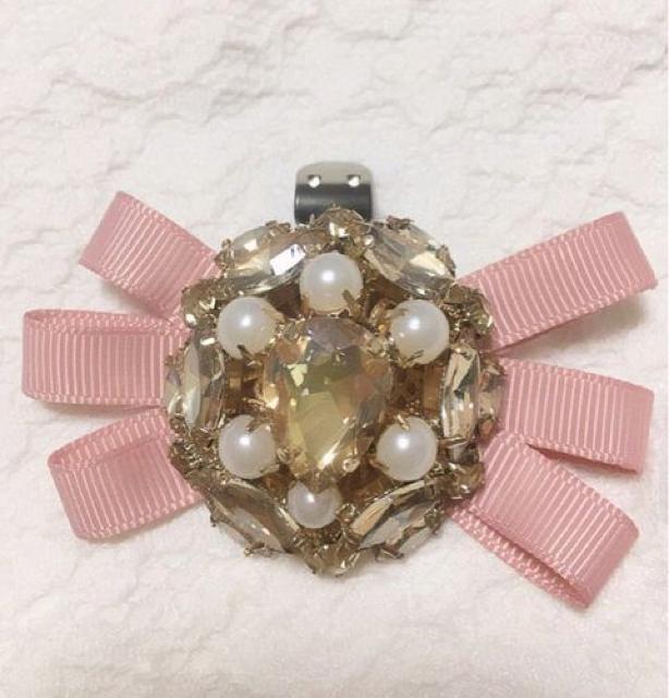 定価2,484円●リボンビジュー&パール●シューズクリップ●ピンク < ブランド  定価2,484円●リボンビジュー&パール●シューズクリップ●ピンク < ブランドの