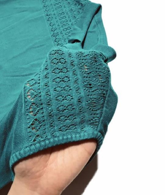 レトロ襟付き透かし編みサマーニット(M)グリーン〓新品〓 < 女性ファッション レトロ襟付き透かし編みサマーニット(M)グリーン〓新品〓 < 女性ファッションの