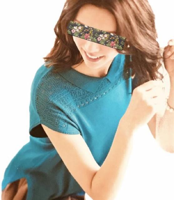 レトロ襟付き透かし編みサマーニット(M)グリーン〓新品〓 < 女性ファッション レトロ襟付き透かし編みサマーニット(M)グリーン〓新品〓 < 女性ファッションの