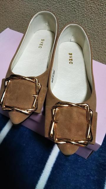 ☆SVECゴールドバックルフラットパンプス☆新品未使用 < 女性ファッション  ☆SVECゴールドバックルフラットパンプス☆新品未使用 < 女性ファッションの