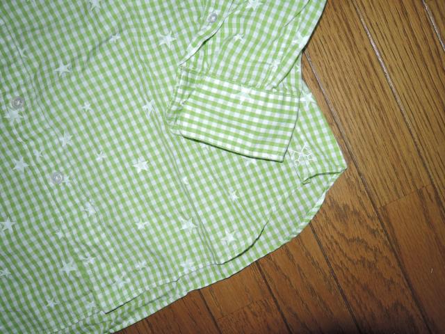 uniform experiment ユニフォームエクスペリメント ★星柄ドット ギンガム チェックシャツ 1 黄緑白系 薄手 < ブランド  uniform experiment ユニフォームエクスペリメント ★星柄ドット ギンガム チェックシャツ 1 黄緑白系 薄手 < ブランドの