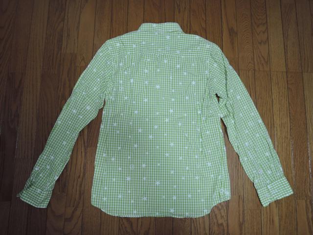 uniform experiment ユニフォームエクスペリメント ★星柄ドット ギンガム チェックシャツ 1 黄緑白系 薄手 < ブランド  uniform experiment ユニフォームエクスペリメント ★星柄ドット ギンガム チェックシャツ 1 黄緑白系 薄手 < ブランドの