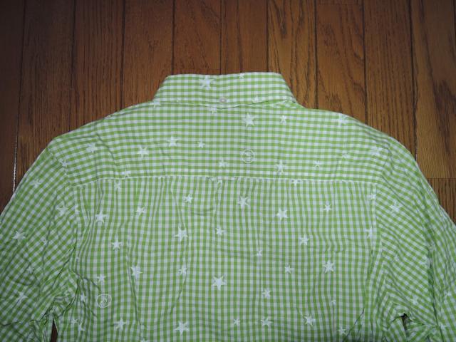 uniform experiment ユニフォームエクスペリメント ★星柄ドット ギンガム チェックシャツ 1 黄緑白系 薄手 < ブランド  uniform experiment ユニフォームエクスペリメント ★星柄ドット ギンガム チェックシャツ 1 黄緑白系 薄手 < ブランドの