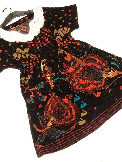 新品〈チュニックワンピ〉 襟レース ワンピース コットン(Mサイズ)ブラウン < 女性ファッション  新品〈チュニックワンピ〉 襟レース ワンピース コットン(Mサイズ)ブラウン < 女性ファッションの