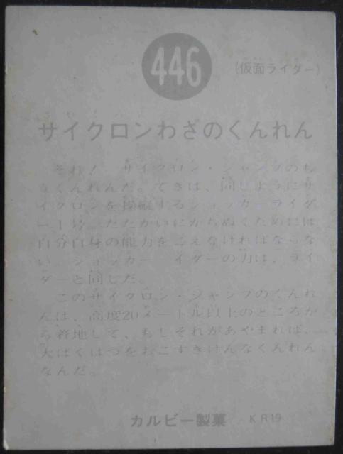 昭和レトロ!旧仮面ライダーカード446番「サイクロンわざのくんれん」 < トレーディングカード  昭和レトロ!旧仮面ライダーカード446番「サイクロンわざのくんれん」 < トレーディングカードの