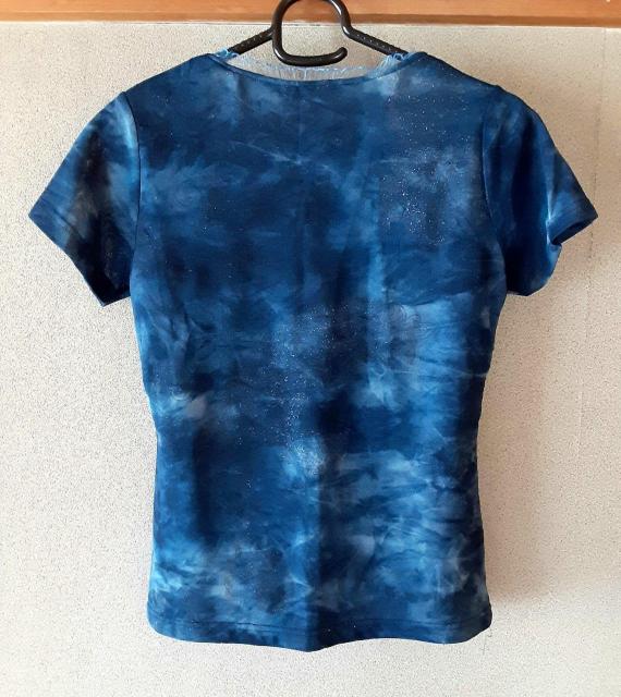 トップス M プルオーバー 半袖 キラキラ ラメ入り 夏 カットソー シャツ Tシャツ 洋服 ブルー 青 レディース 服 < 女性ファッション  トップス M プルオーバー 半袖 キラキラ ラメ入り 夏 カットソー シャツ Tシャツ 洋服 ブルー 青 レディース 服 < 女性ファッションの