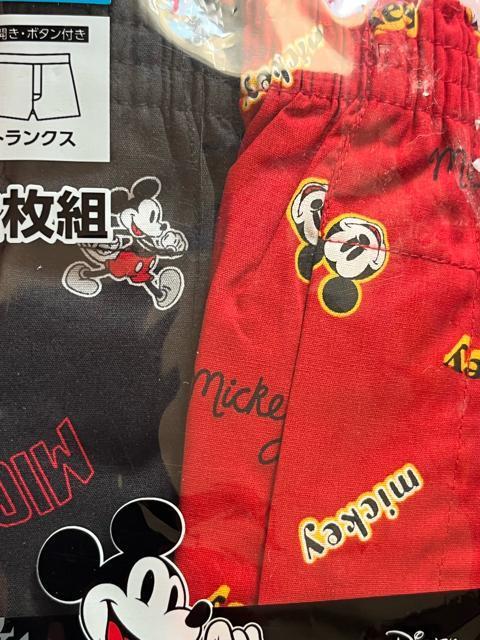 Mサイズ!2枚セット!ディズニー!ミッキーマウス柄!前開きあり!ボタン付き!トランクス! < 男性ファッション Mサイズ!2枚セット!ディズニー!ミッキーマウス柄!前開きあり!ボタン付き!トランクス! < 男性ファッションの
