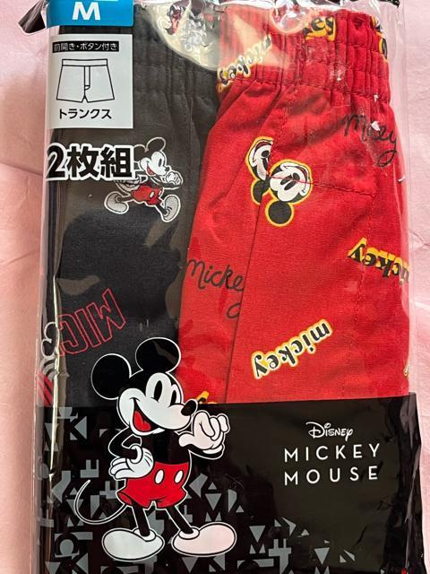 Mサイズ!2枚セット!ディズニー!ミッキーマウス柄!前開きあり!ボタン付き!トランクス! < 男性ファッション Mサイズ!2枚セット!ディズニー!ミッキーマウス柄!前開きあり!ボタン付き!トランクス! < 男性ファッションの