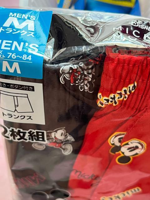 Mサイズ!2枚セット!ディズニー!ミッキーマウス柄!前開きあり!ボタン付き!トランクス! < 男性ファッション Mサイズ!2枚セット!ディズニー!ミッキーマウス柄!前開きあり!ボタン付き!トランクス! < 男性ファッションの