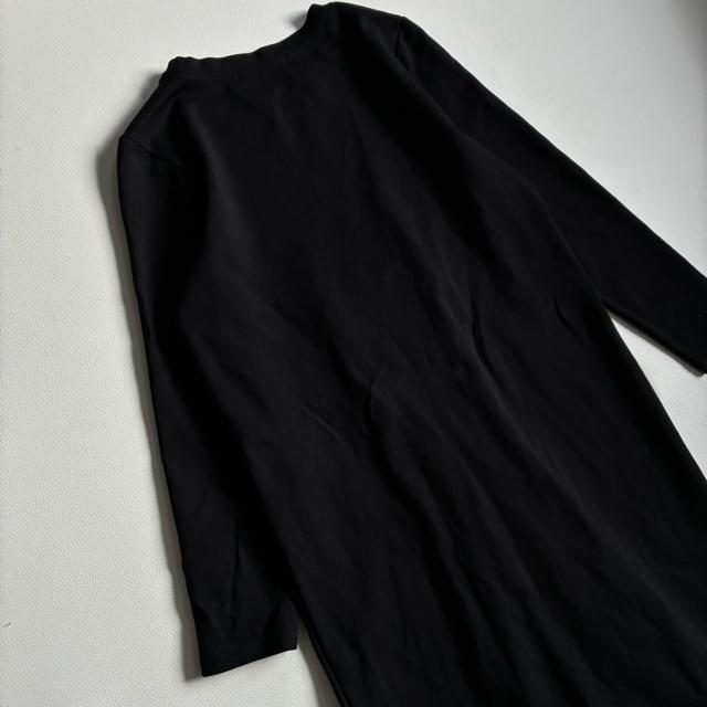 ◆美品◆33℃◆プリーツ使いスウェットロングワンピース◆黒ブラック◆マキシ丈◆ < 女性ファッション ◆美品◆33℃◆プリーツ使いスウェットロングワンピース◆黒ブラック◆マキシ丈◆ < 女性ファッションの