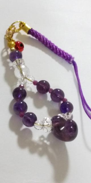 *.゜。:+*.゜アメジストの勾玉とルビーのストラップ*.゜。:+*.゜。:+*. < ペット/手芸/園芸 *.゜。:+*.゜アメジストの勾玉とルビーのストラップ*.゜。:+*.゜。:+*. < ペット/手芸/園芸の