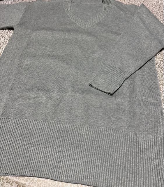 ニット セーター Vネック ロング丈 ゆったり ライトグレー 大きいサイズ < 女性ファッション ニット セーター Vネック ロング丈 ゆったり ライトグレー 大きいサイズ < 女性ファッションの