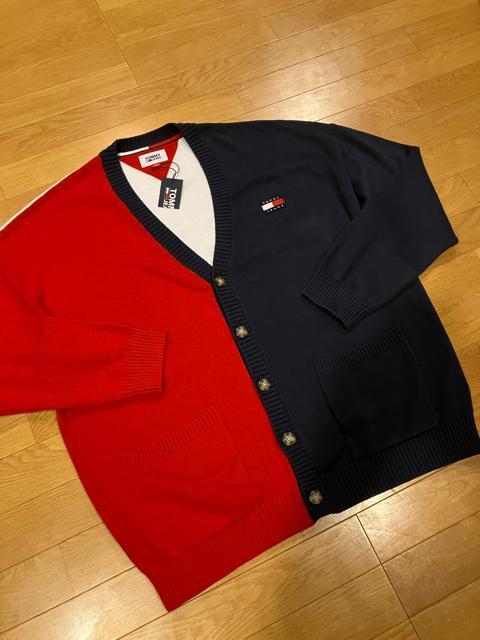 TOMMY JEANS トリコロールカーディガン 大きいsizeXXL→3XL位  トミーヒルフィガー < ブランド  TOMMY JEANS トリコロールカーディガン 大きいsizeXXL→3XL位  トミーヒルフィガー < ブランドの