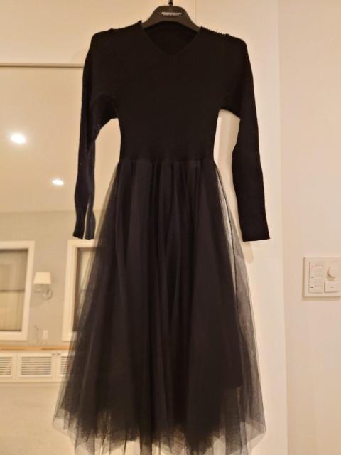 黒ニット長畑ワンピース 裾2重ネット Мサイズ < 女性ファッション  黒ニット長畑ワンピース 裾2重ネット Мサイズ  < 女性ファッションの