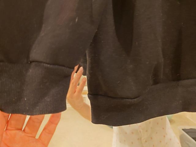 黒ニット長畑ワンピース 裾2重ネット Мサイズ < 女性ファッション  黒ニット長畑ワンピース 裾2重ネット Мサイズ < 女性ファッションの