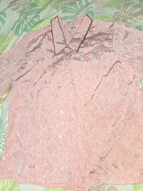★美品ELLAエラ=ピンク×ペーズリー柄長袖ブラウスL < 女性ファッション  ★美品ELLAエラ=ピンク×ペーズリー柄長袖ブラウスL  < 女性ファッションの