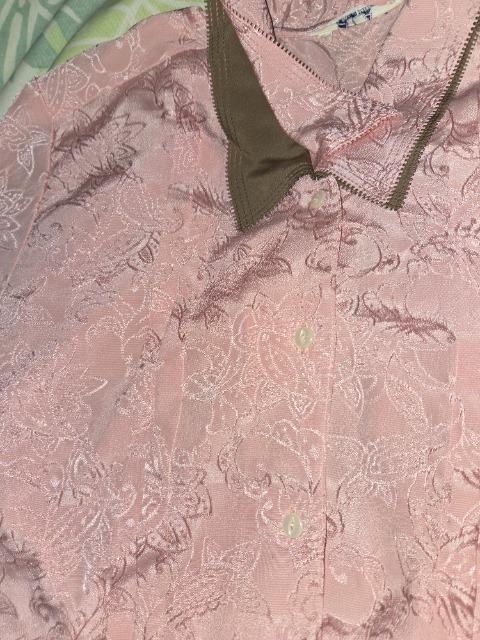 ★美品ELLAエラ=ピンク×ペーズリー柄長袖ブラウスL < 女性ファッション  ★美品ELLAエラ=ピンク×ペーズリー柄長袖ブラウスL < 女性ファッションの