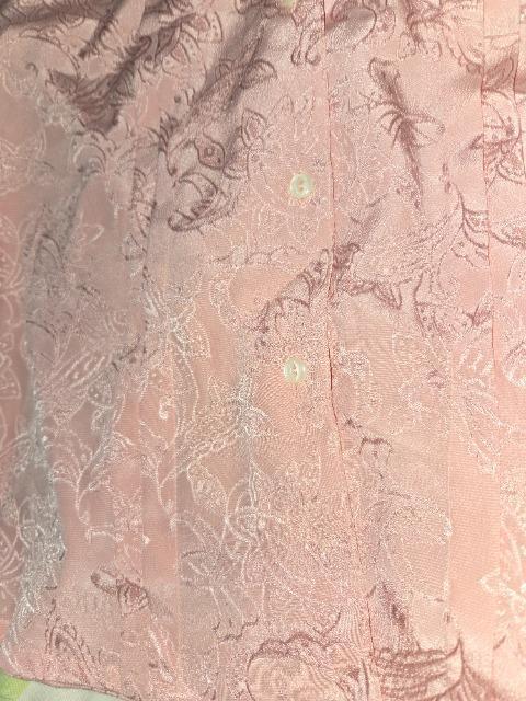 ★美品ELLAエラ=ピンク×ペーズリー柄長袖ブラウスL < 女性ファッション  ★美品ELLAエラ=ピンク×ペーズリー柄長袖ブラウスL < 女性ファッションの
