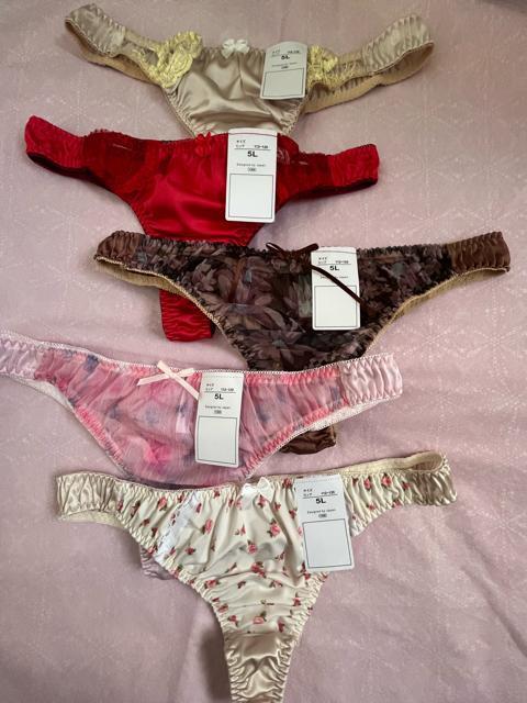 5Lサイズ!5枚セット!光沢ツルツル素材!シフォン使い!高貴品格!色とりどり!エレガント!Tバックショーツ!No.凛 < 女性ファッション 5Lサイズ!5枚セット!光沢ツルツル素材!シフォン使い!高貴品格!色とりどり!エレガント!Tバックショーツ!No.凛 < 女性ファッションの