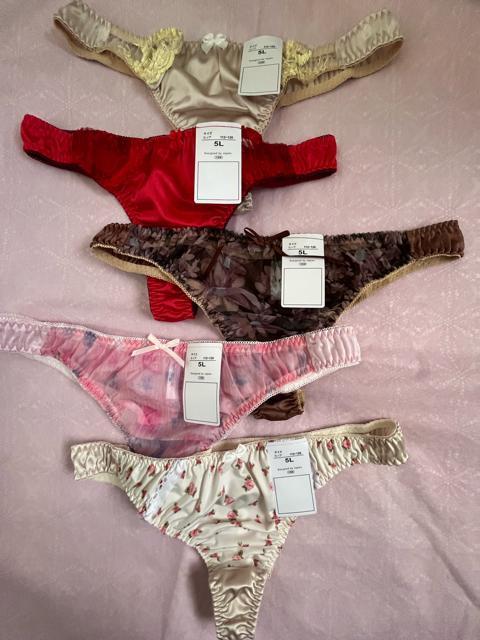 5Lサイズ!5枚セット!光沢ツルツル素材!シフォン使い!高貴品格!色とりどり!エレガント!Tバックショーツ!No.凛 < 女性ファッション 5Lサイズ!5枚セット!光沢ツルツル素材!シフォン使い!高貴品格!色とりどり!エレガント!Tバックショーツ!No.凛 < 女性ファッションの