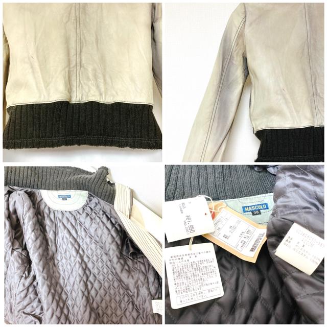 グレーレザーライダースジャケットコートアウター灰黒リブニット < 女性ファッション グレーレザーライダースジャケットコートアウター灰黒リブニット < 女性ファッションの