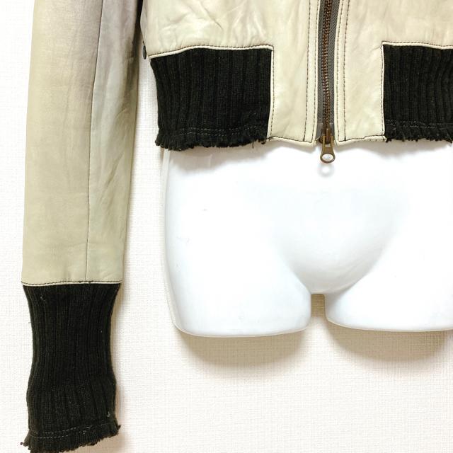 グレーレザーライダースジャケットコートアウター灰黒リブニット < 女性ファッション グレーレザーライダースジャケットコートアウター灰黒リブニット < 女性ファッションの