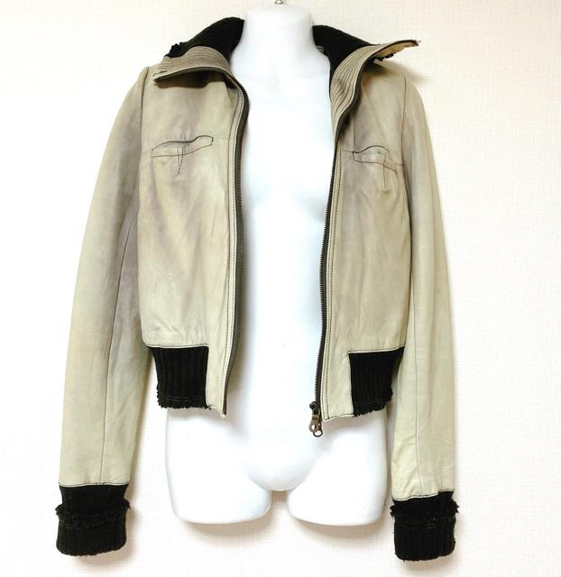 グレーレザーライダースジャケットコートアウター灰黒リブニット < 女性ファッション グレーレザーライダースジャケットコートアウター灰黒リブニット < 女性ファッションの