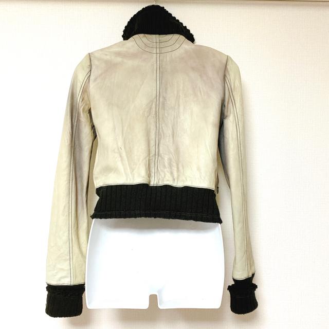 グレーレザーライダースジャケットコートアウター灰黒リブニット < 女性ファッション グレーレザーライダースジャケットコートアウター灰黒リブニット < 女性ファッションの