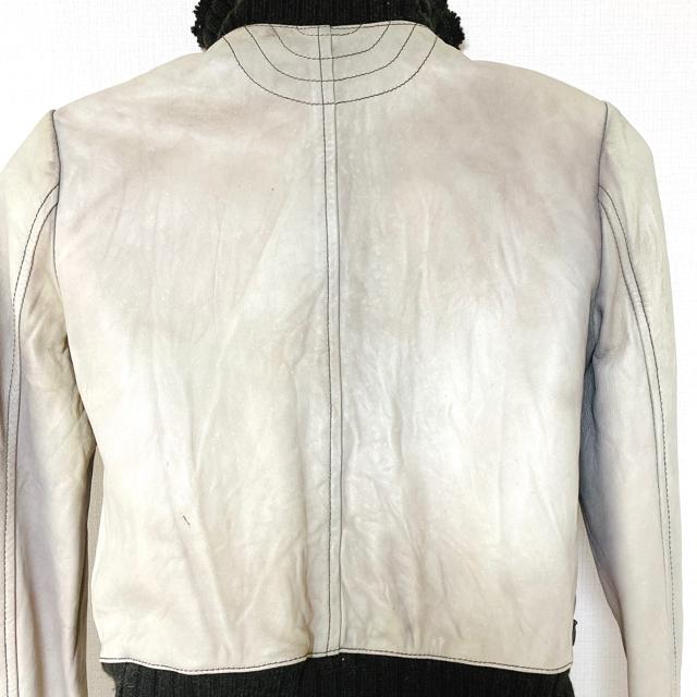 グレーレザーライダースジャケットコートアウター灰黒リブニット < 女性ファッション グレーレザーライダースジャケットコートアウター灰黒リブニット < 女性ファッションの