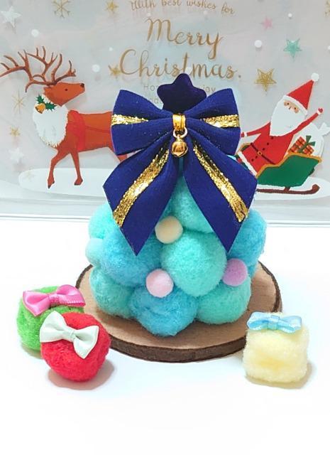 ハンドメイド♪ポンポンクリスマス☆ふわもこクリスマスツリー(ブルー) < ペット/手芸/園芸 ハンドメイド♪ポンポンクリスマス☆ふわもこクリスマスツリー(ブルー) < ペット/手芸/園芸の