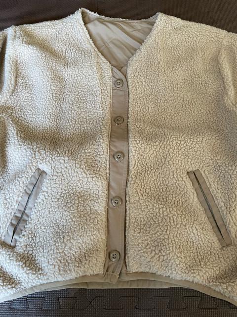 リバーシブルブルゾン ボアコート オーバーシルエット レディース ナチュラル/グレージュ Lサイズ 身長154〜162cm 防寒 < 女性ファッション  リバーシブルブルゾン ボアコート オーバーシルエット レディース ナチュラル/グレージュ Lサイズ 身長154〜162cm 防寒 < 女性ファッションの