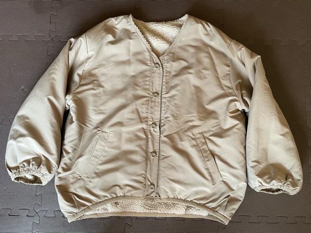 リバーシブルブルゾン ボアコート オーバーシルエット レディース ナチュラル/グレージュ Lサイズ 身長154〜162cm 防寒 < 女性ファッション  リバーシブルブルゾン ボアコート オーバーシルエット レディース ナチュラル/グレージュ Lサイズ 身長154〜162cm 防寒 < 女性ファッションの