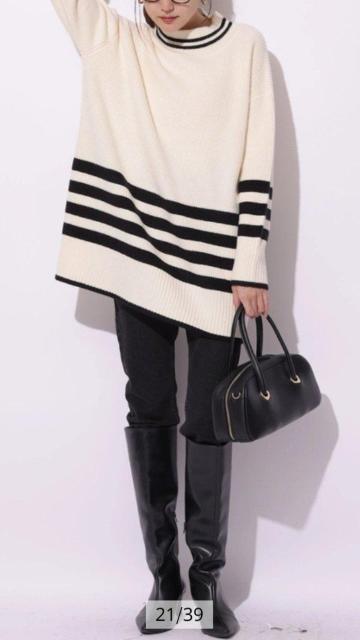 【送料無料にします】Mystradaボーダービッグニット < 女性ファッション 【送料無料にします】Mystradaボーダービッグニット < 女性ファッションの