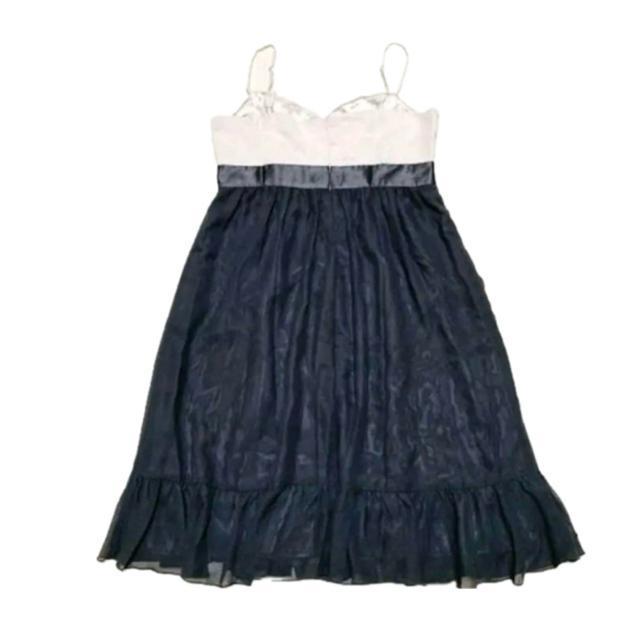 【着用1回】胸元切替ティアード ワンピース/ARROW/黒×オフホワイト/サイズM < 女性ファッション 【着用1回】胸元切替ティアード ワンピース/ARROW/黒×オフホワイト/サイズM < 女性ファッションの