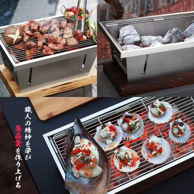 バーベキューコンロ コンパクト 焚き火台1台3役 ステンレス鋼 < レジャー/スポーツ  バーベキューコンロ コンパクト 焚き火台1台3役 ステンレス鋼 < レジャー/スポーツの