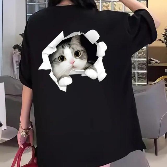 新品★背中からネコが覗くメンズ半袖Tシャツ/XL < 男性ファッション  新品★背中からネコが覗くメンズ半袖Tシャツ/XL  < 男性ファッションの