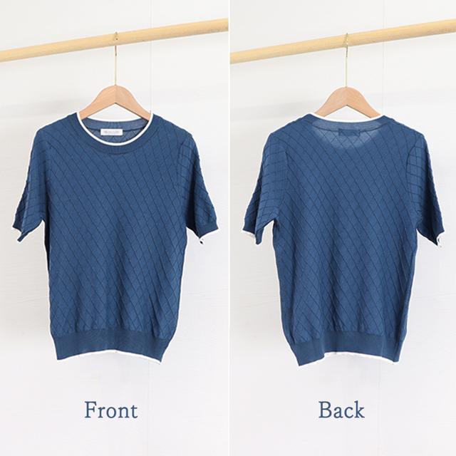 送料無料 新品 パイピング サマーニット レディース半袖 < 女性ファッション  送料無料 新品 パイピング サマーニット レディース半袖 < 女性ファッションの