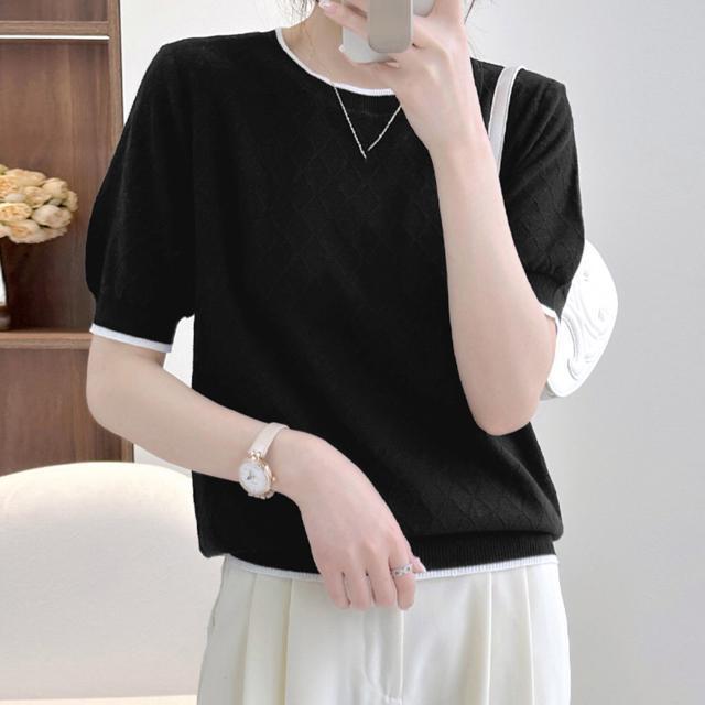 送料無料 新品 パイピング サマーニット レディース半袖 < 女性ファッション  送料無料 新品 パイピング サマーニット レディース半袖 < 女性ファッションの