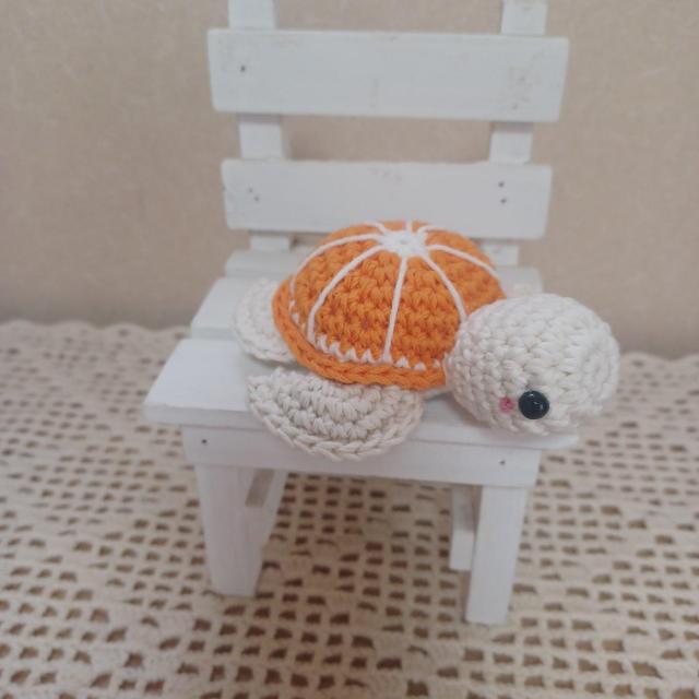 ☆Hand made☆ 海ガメちゃんBabyA *オレンジ*あみぐるみ < ペット/手芸/園芸 ☆Hand made☆ 海ガメちゃんBabyA *オレンジ*あみぐるみ < ペット/手芸/園芸の