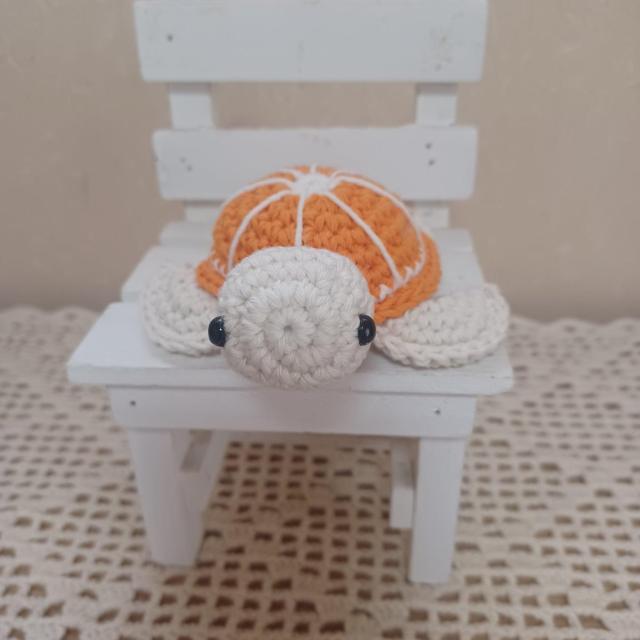 ☆Hand made☆ 海ガメちゃんBabyA *オレンジ*あみぐるみ < ペット/手芸/園芸 ☆Hand made☆ 海ガメちゃんBabyA *オレンジ*あみぐるみ < ペット/手芸/園芸の
