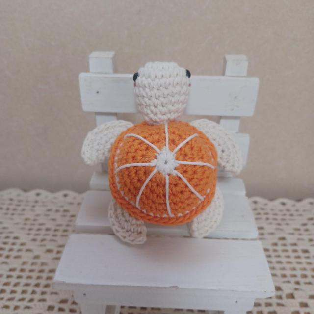 ☆Hand made☆ 海ガメちゃんBabyA *オレンジ*あみぐるみ < ペット/手芸/園芸 ☆Hand made☆ 海ガメちゃんBabyA *オレンジ*あみぐるみ < ペット/手芸/園芸の