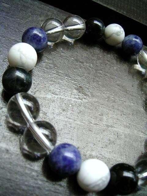 ☆即決☆ホークアイxソーダライトxハウライトx水晶 < 男性アクセサリー/時計 ☆即決☆ホークアイxソーダライトxハウライトx水晶 < 男性アクセサリー/時計の