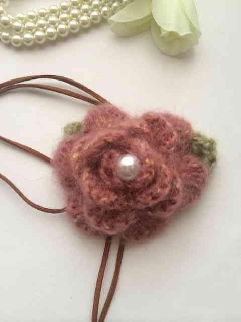 ハンドメイド ネックレス 薔薇 モヘア ピンク axes好き ガーリー < 女性ファッション  ハンドメイド ネックレス 薔薇 モヘア ピンク axes好き ガーリー < 女性ファッションの