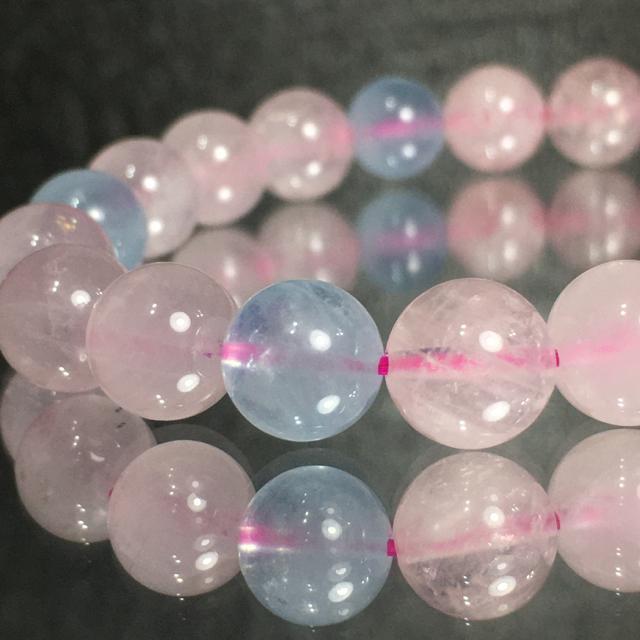 《No.250》天然石アクアマリン×ローズクォーツ < 女性アクセサリー/時計  《No.250》天然石アクアマリン×ローズクォーツ  < 女性アクセサリー/時計の