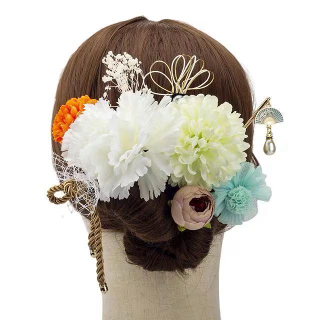 定価5,890円●9点セット【箱入り】大振りフラワー ヘアアクセサリーセット●選べるカラー●かんざし 水引き 花 パール < 女性アクセサリー/時計  定価5,890円●9点セット【箱入り】大振りフラワー ヘアアクセサリーセット●選べるカラー●かんざし 水引き 花 パール < 女性アクセサリー/時計の