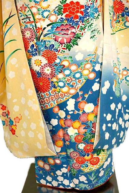 【最高級】美品 暈し染め 花尽くし 華やかな振袖 身丈163.5cm 裄丈64cm T3540 < 女性ファッション  【最高級】美品 暈し染め 花尽くし 華やかな振袖 身丈163.5cm 裄丈64cm T3540 < 女性ファッションの